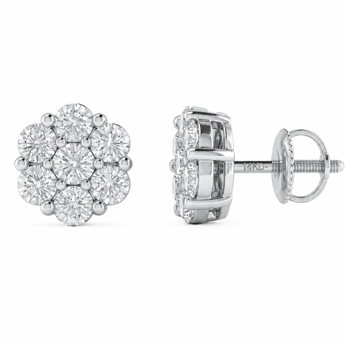 2.00ct 14K White Gold  Diamond Earrings
