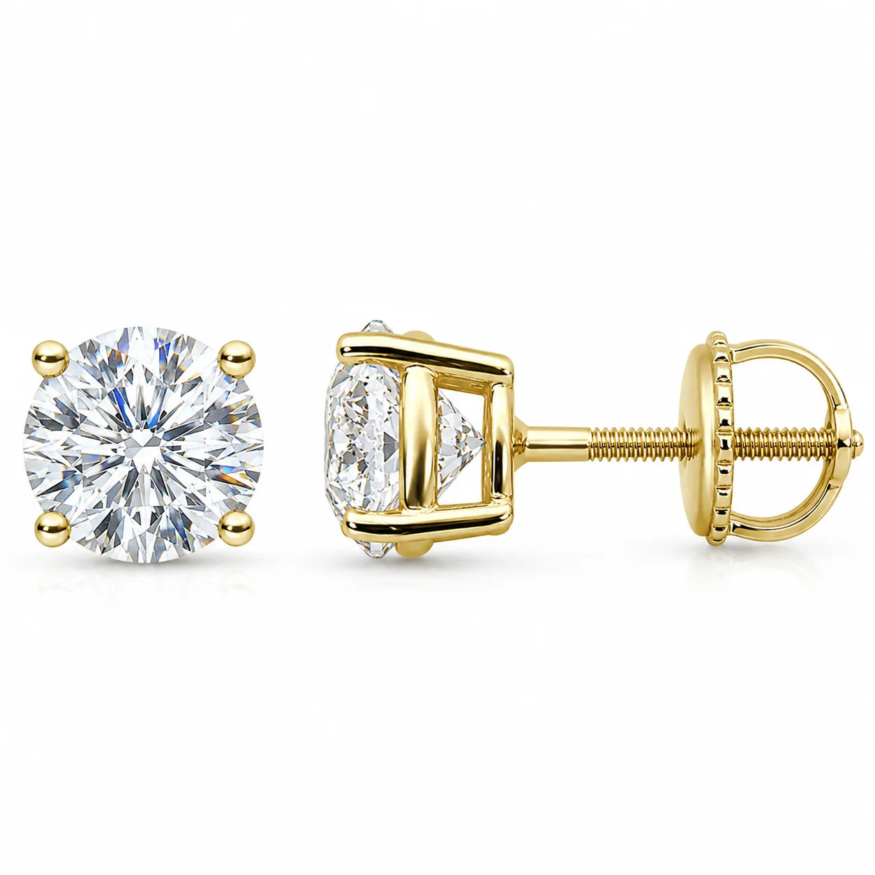 2.22ct 14K Yellow Gold  Diamond Earrings
