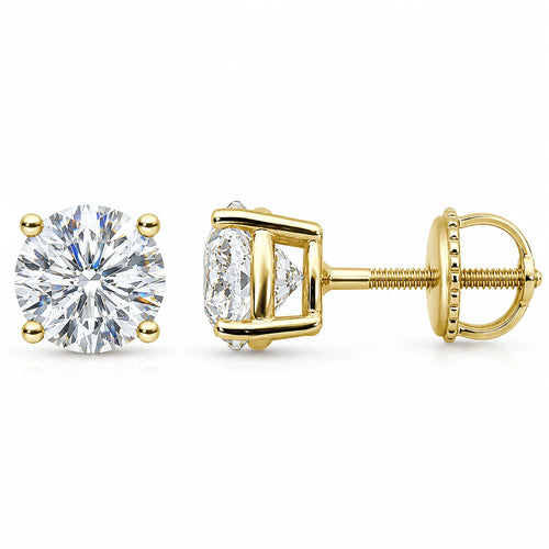 2.22ct 14K Yellow Gold  Diamond Earrings