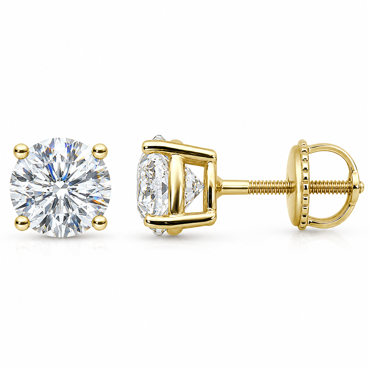 1.30ct 14K Yellow Gold  Diamond Earrings