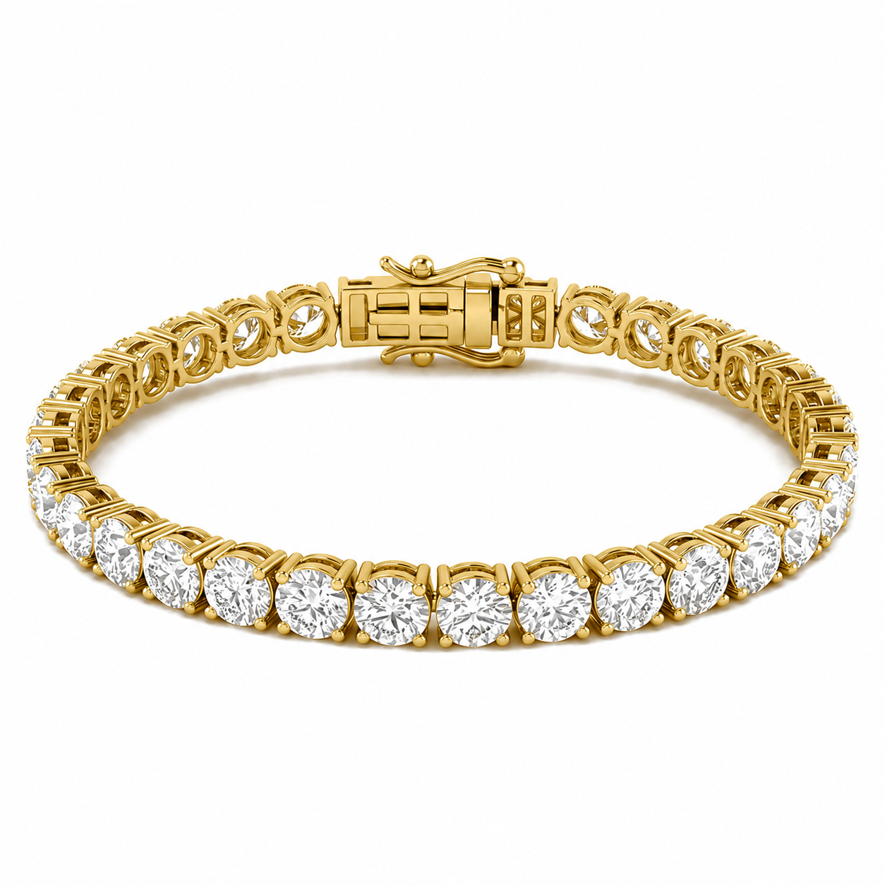 10.50ct 14K Yellow Gold  Diamond Bracelet 7