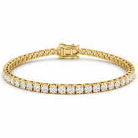 6.16ct 14K Yellow Gold  Diamond Bracelet 7