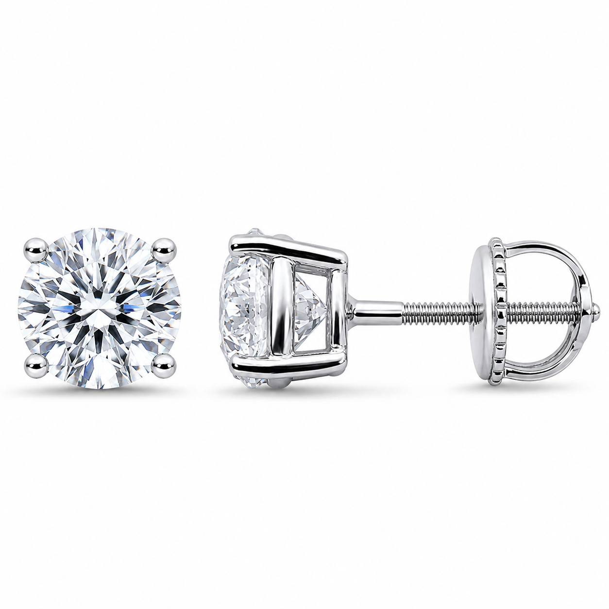 .50ct 14K White Gold  Diamond Earrings