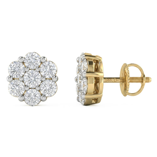 1.50ct 14K Yellow Gold  Diamond Earrings