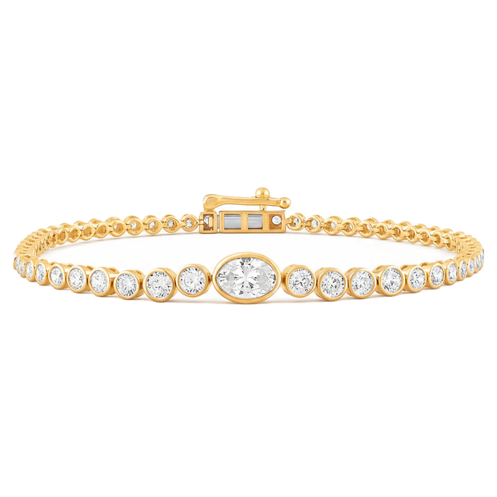 3.48ct 14K Yellow Gold  Diamond Bracelet 7