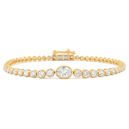 3.48ct 14K Yellow Gold  Diamond Bracelet 7