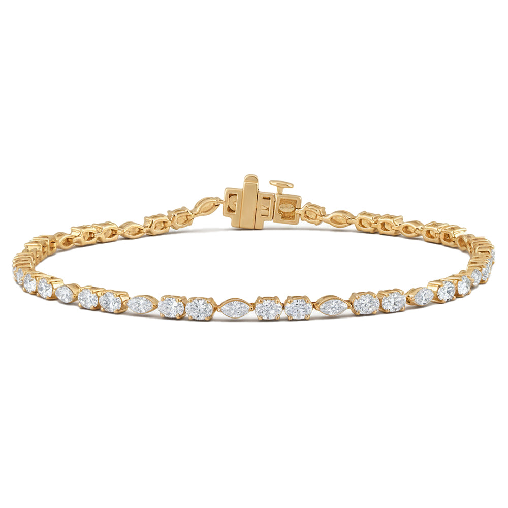 4.01ct 14K Yellow Gold  Diamond Bracelet 7