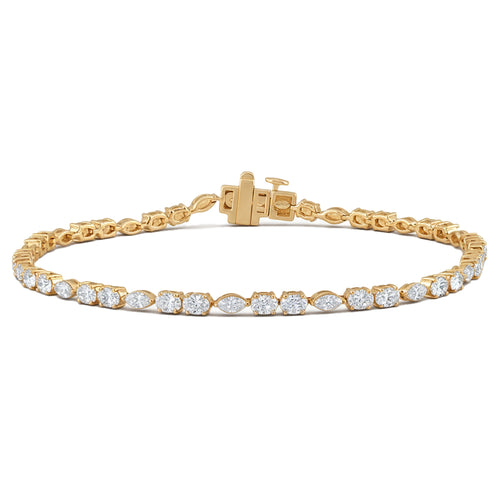 4.01ct 14K Yellow Gold  Diamond Bracelet 7