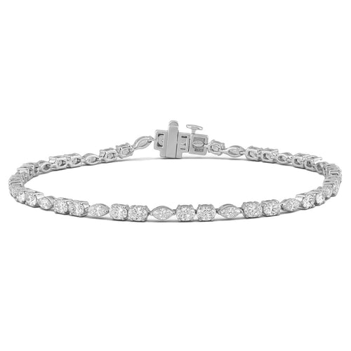 3.96ct 14K White Gold  Diamond Bracelet 7