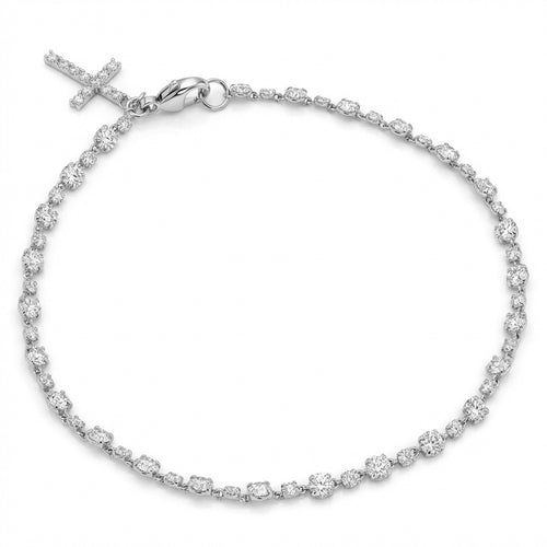 3.19ct 14K White Gold  Diamond Bracelet 7