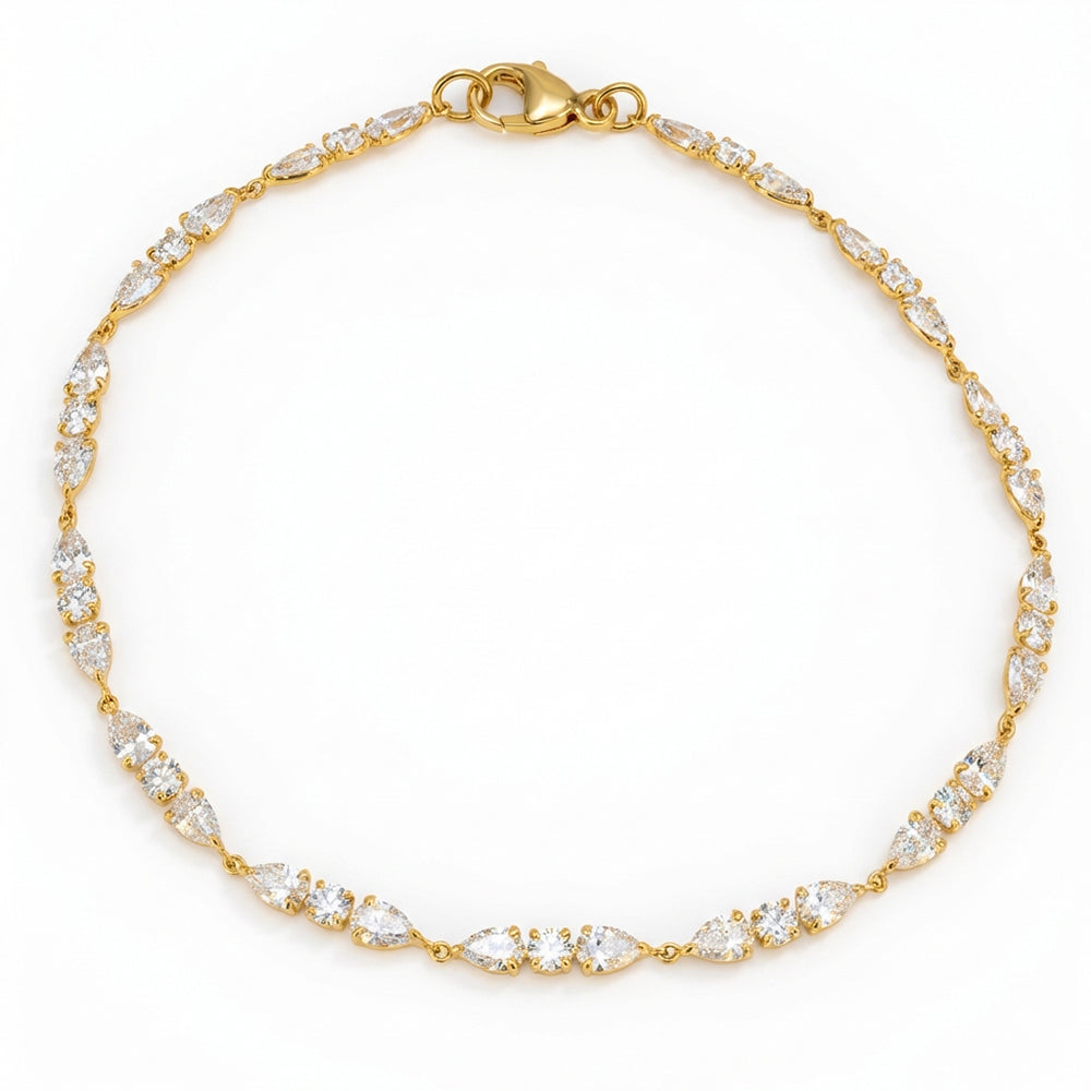3.51ct 14K Yellow Gold  Diamond Bracelet 7
