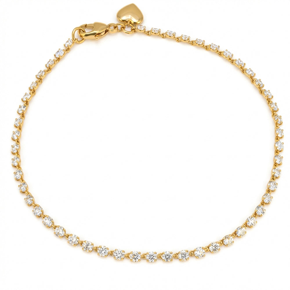 2.49ct 14K Yellow Gold  Diamond Bracelet 7