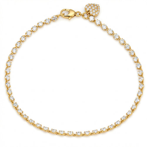 2.97ct 14K Yellow Gold  Diamond Bracelet 7
