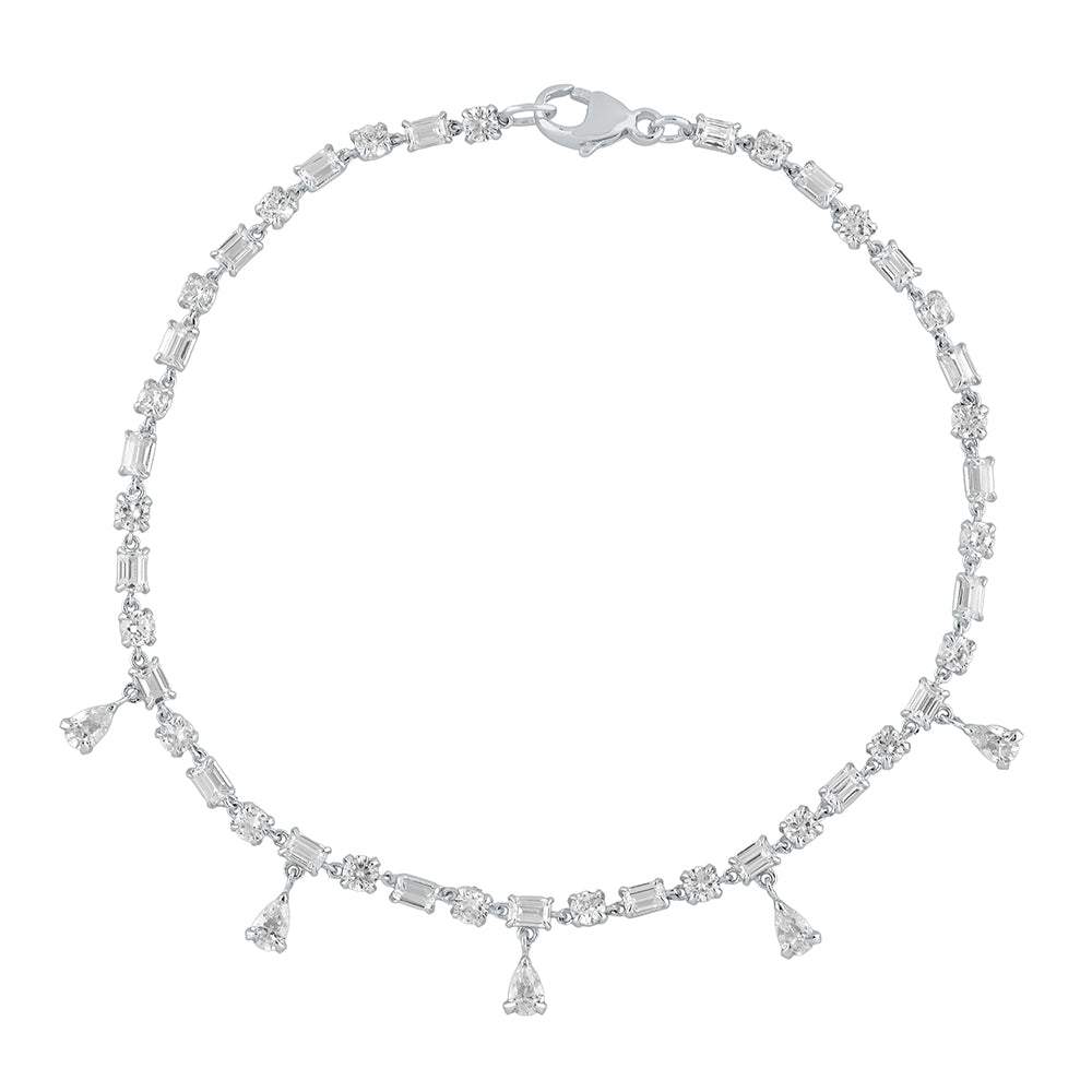 3.99ct 14K White Gold  Diamond Bracelet 7
