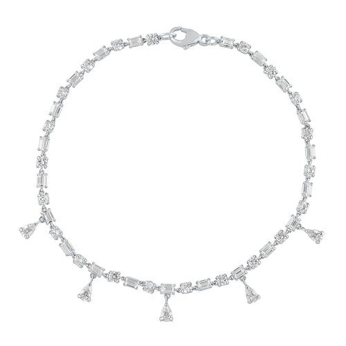 3.99ct 14K White Gold  Diamond Bracelet 7
