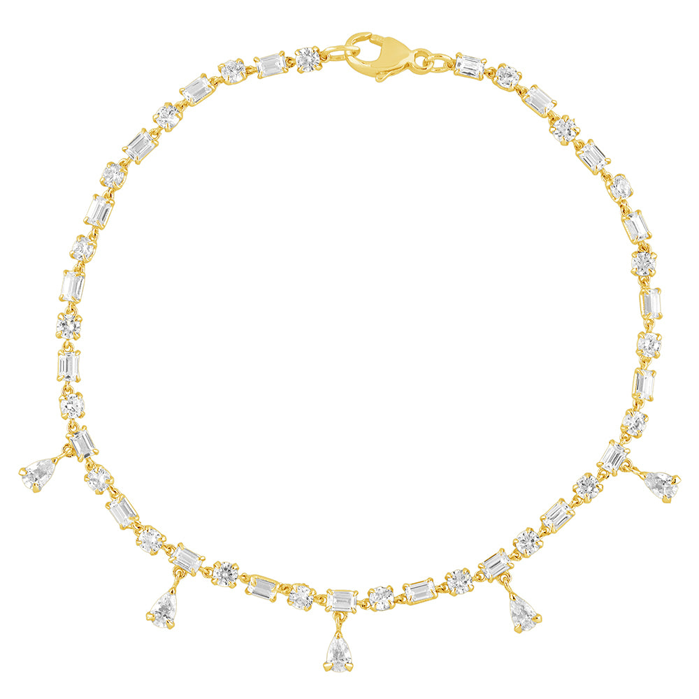 4.02ct 14K Yellow Gold  Diamond Bracelet 7
