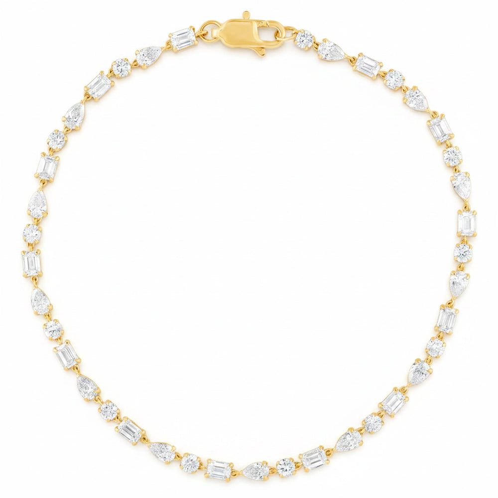 3.49ct 14K Yellow Gold  Diamond Bracelet 7