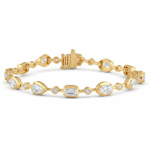5.47ct 14K Yellow Gold  Diamond Bracelet 7