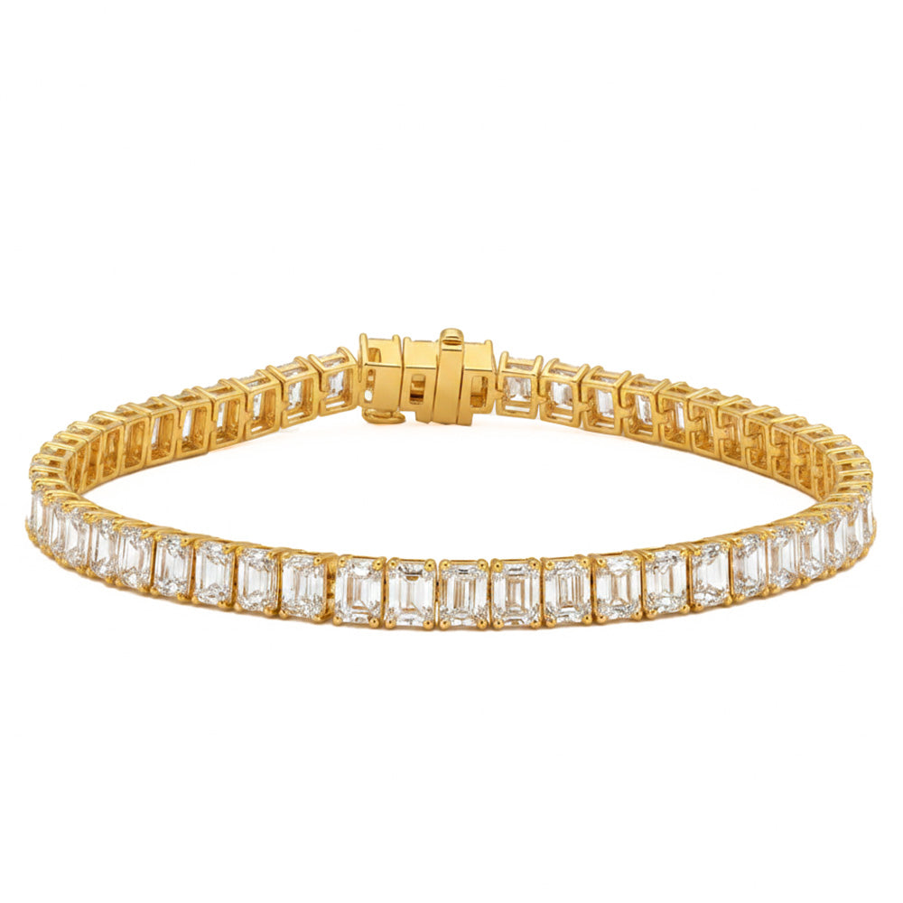 12.48ct 14K Yellow Gold  Diamond Bracelet 7