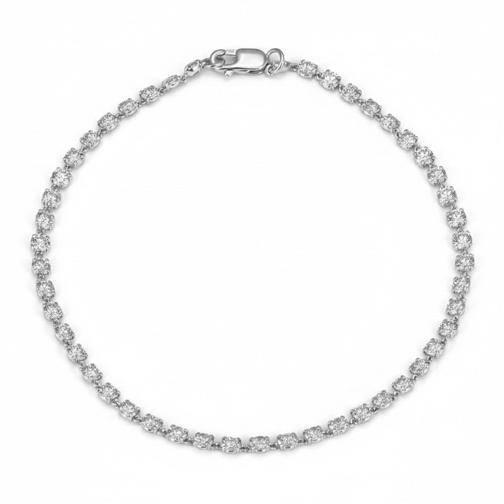 2.99ct 14K White Gold  Diamond Bracelet 7.25