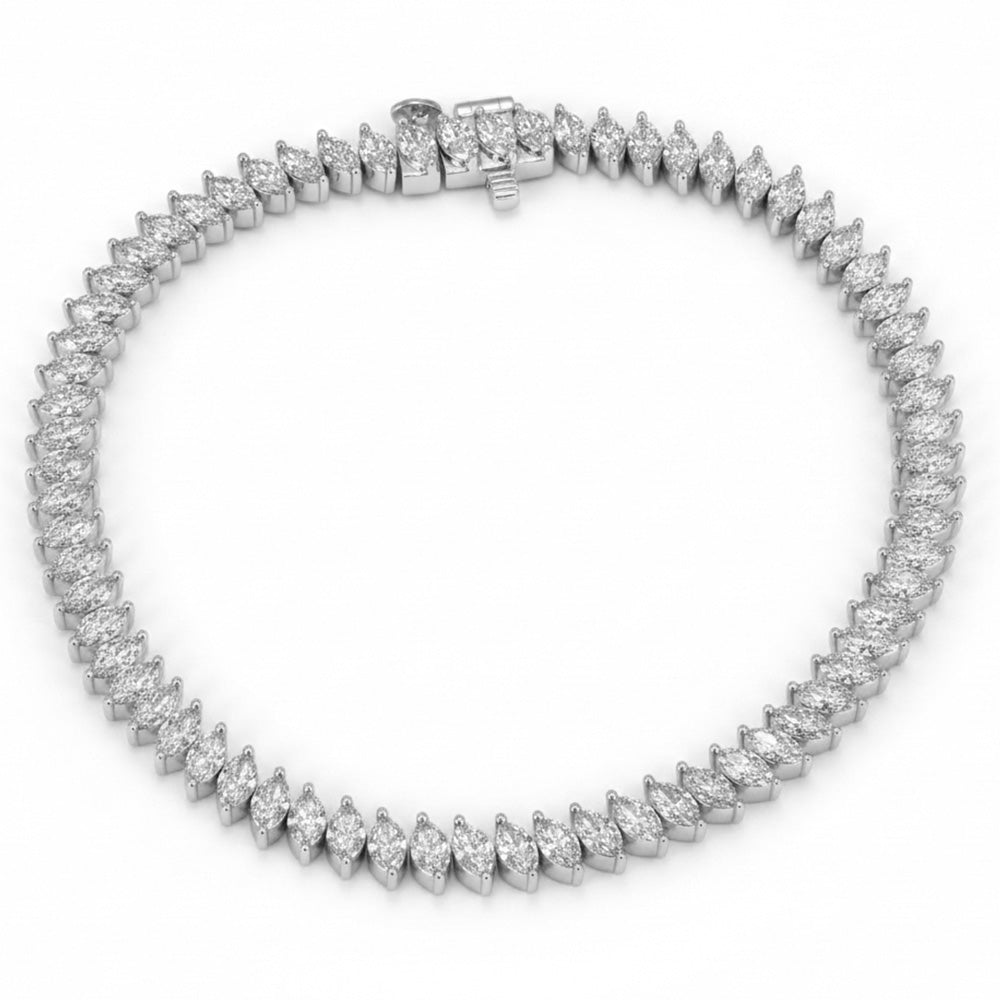 5.28ct 14K White Gold  Diamond Bracelet 6.5