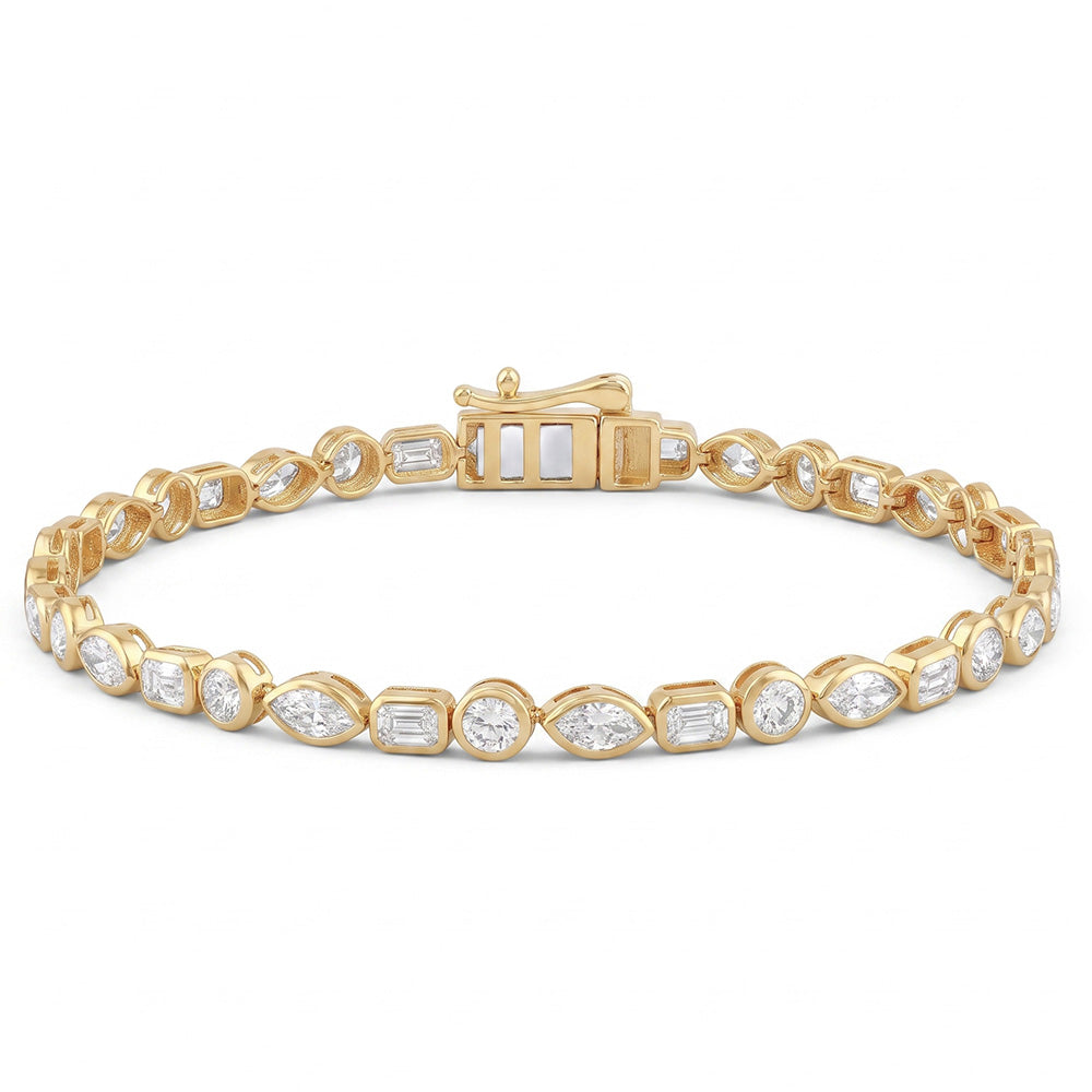 3.60ct 14K Yellow Gold  Diamond Bracelet 6.5