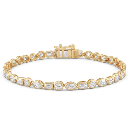 3.60ct 14K Yellow Gold  Diamond Bracelet 6.5