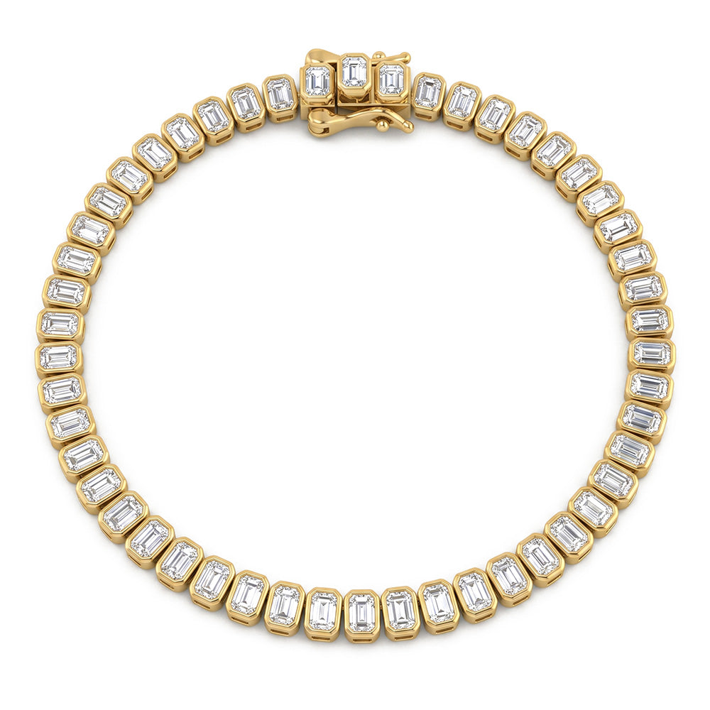 5.24ct 14K Yellow Gold  Diamond Bracelet 7