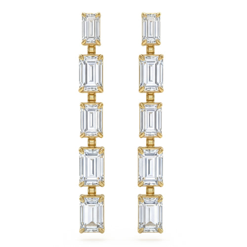 7.05ct 14K Yellow Gold  Diamond Earrings
