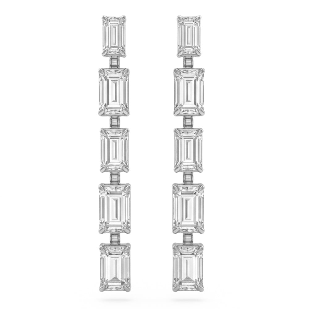 7.05ct 14K White Gold  Diamond Earrings