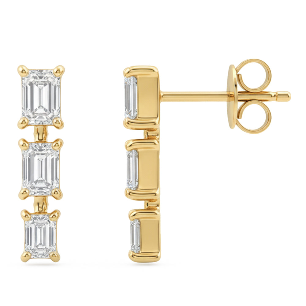 .86ct 14K Yellow Gold  Diamond Earrings
