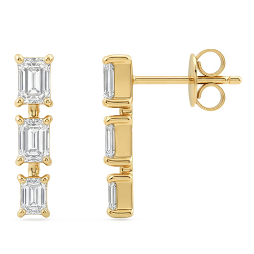 .86ct 14K Yellow Gold  Diamond Earrings