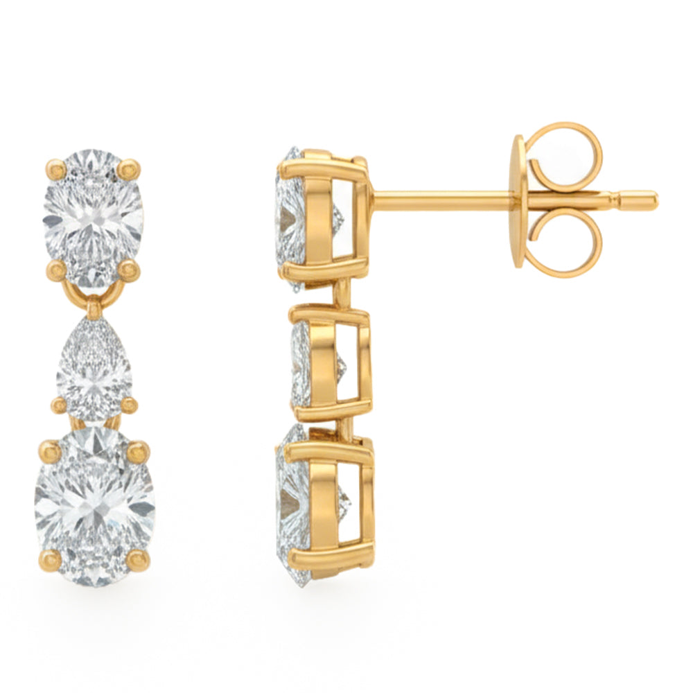 .71ct 14K Yellow Gold  Diamond Earrings