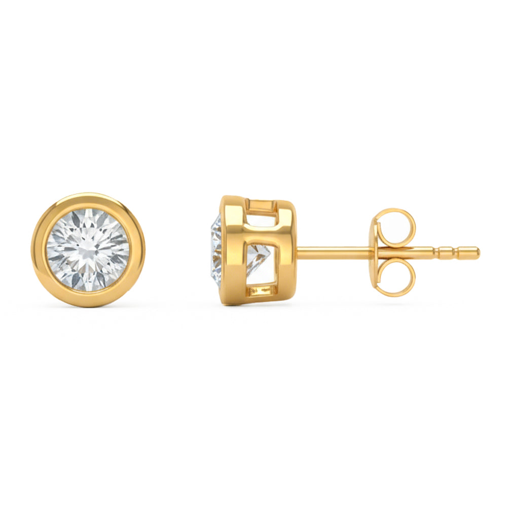 1ct 14K Yellow Gold  Diamond Earrings