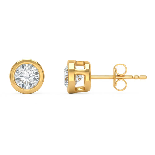 1ct 14K Yellow Gold  Diamond Earrings