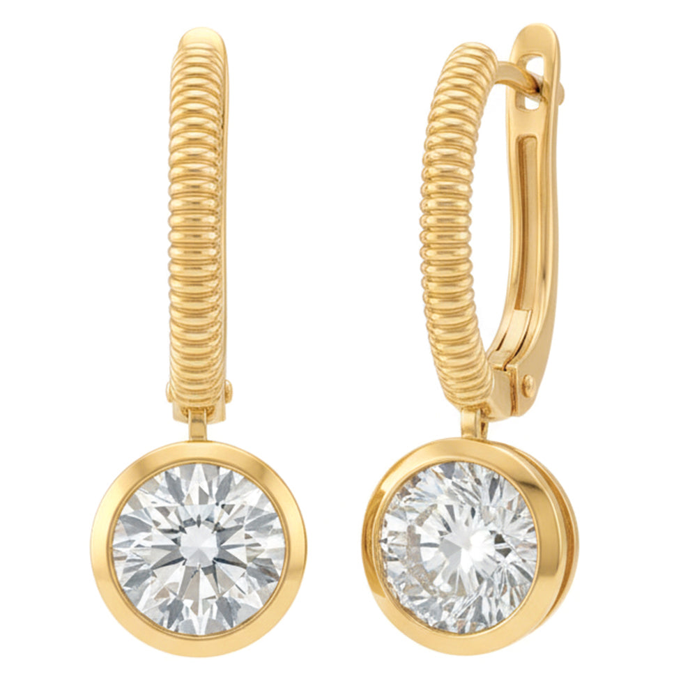 2.1ct 14K Yellow Gold  Diamond Earrings
