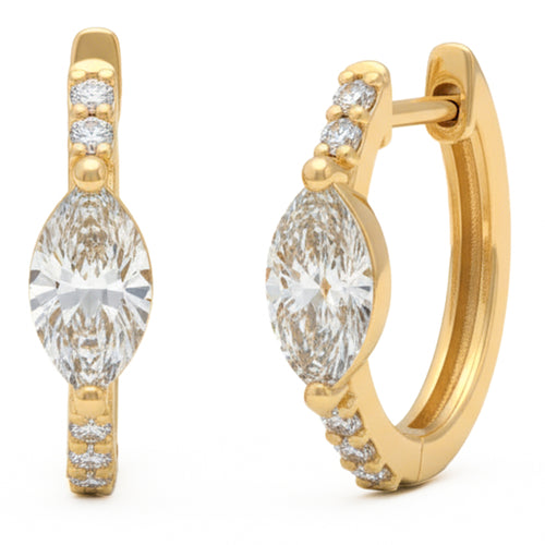 1ct 14K Yellow Gold  Diamond Earrings
