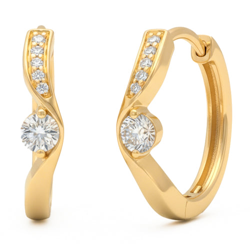 0.33ct 14K Yellow Gold  Diamond Earrings