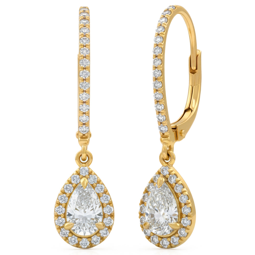 1.54ct 14K Yellow Gold  Diamond Earrings