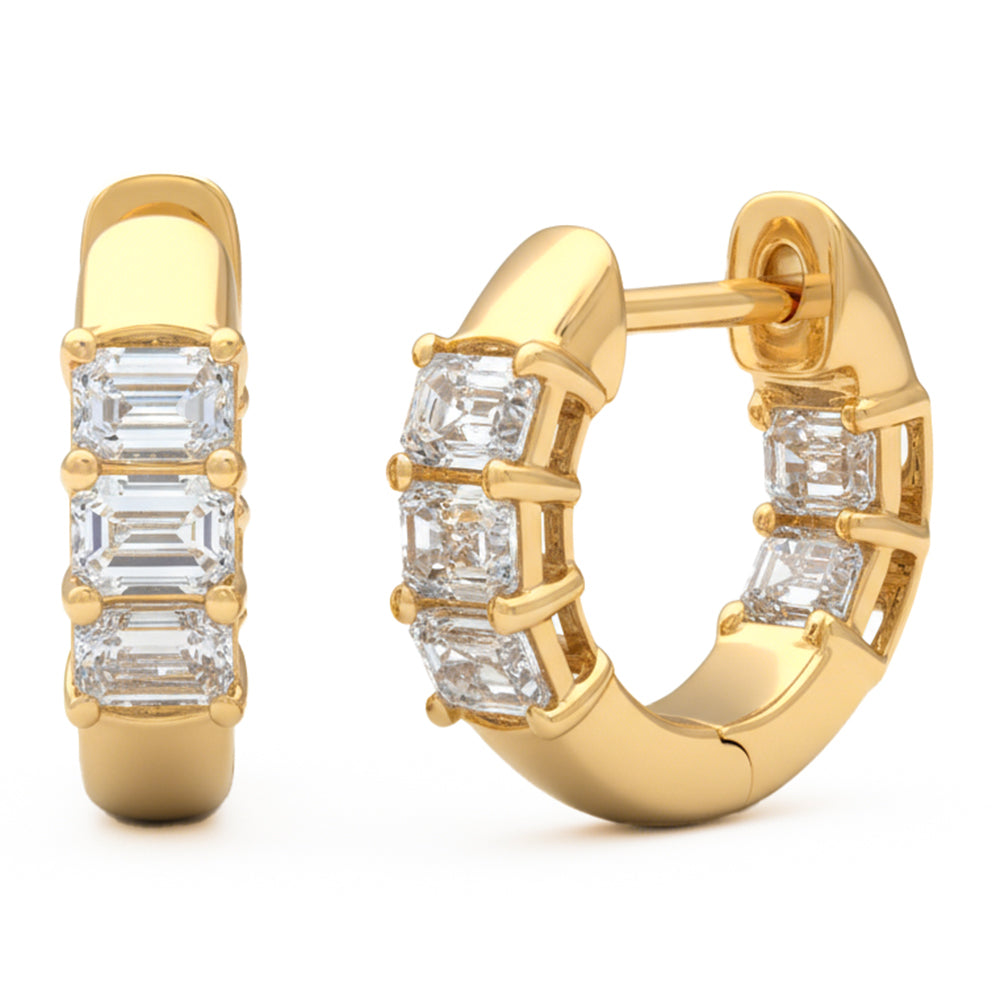 1ct 14K Yellow Gold  Diamond Earrings