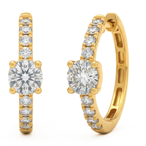 1.54ct 14K Yellow Gold  Diamond Earrings