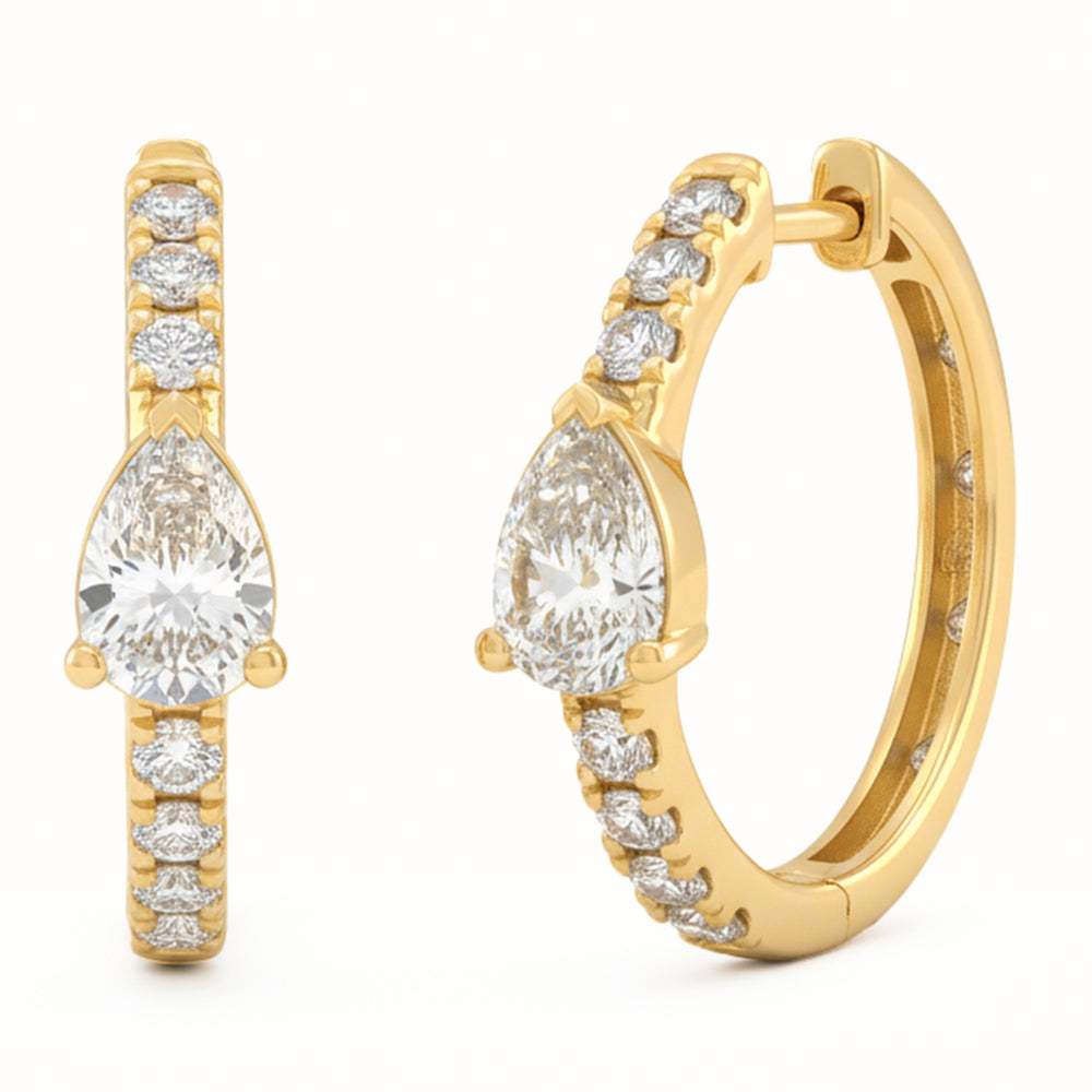 1.54ct 14K Yellow Gold  Diamond Earrings