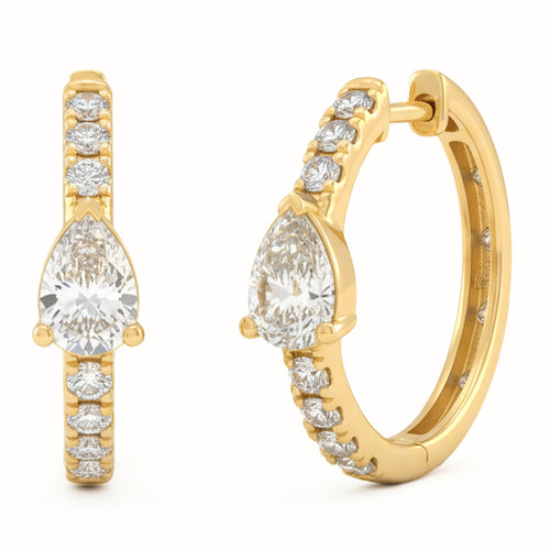 1.54ct 14K Yellow Gold  Diamond Earrings
