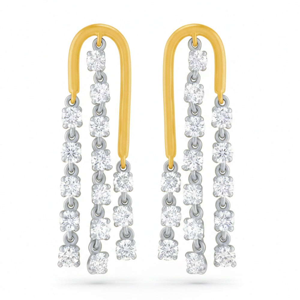 .50ct 14K Two Tone  Diamond Earrings