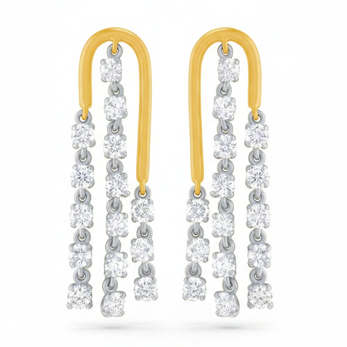 .50ct 14K Two Tone  Diamond Earrings