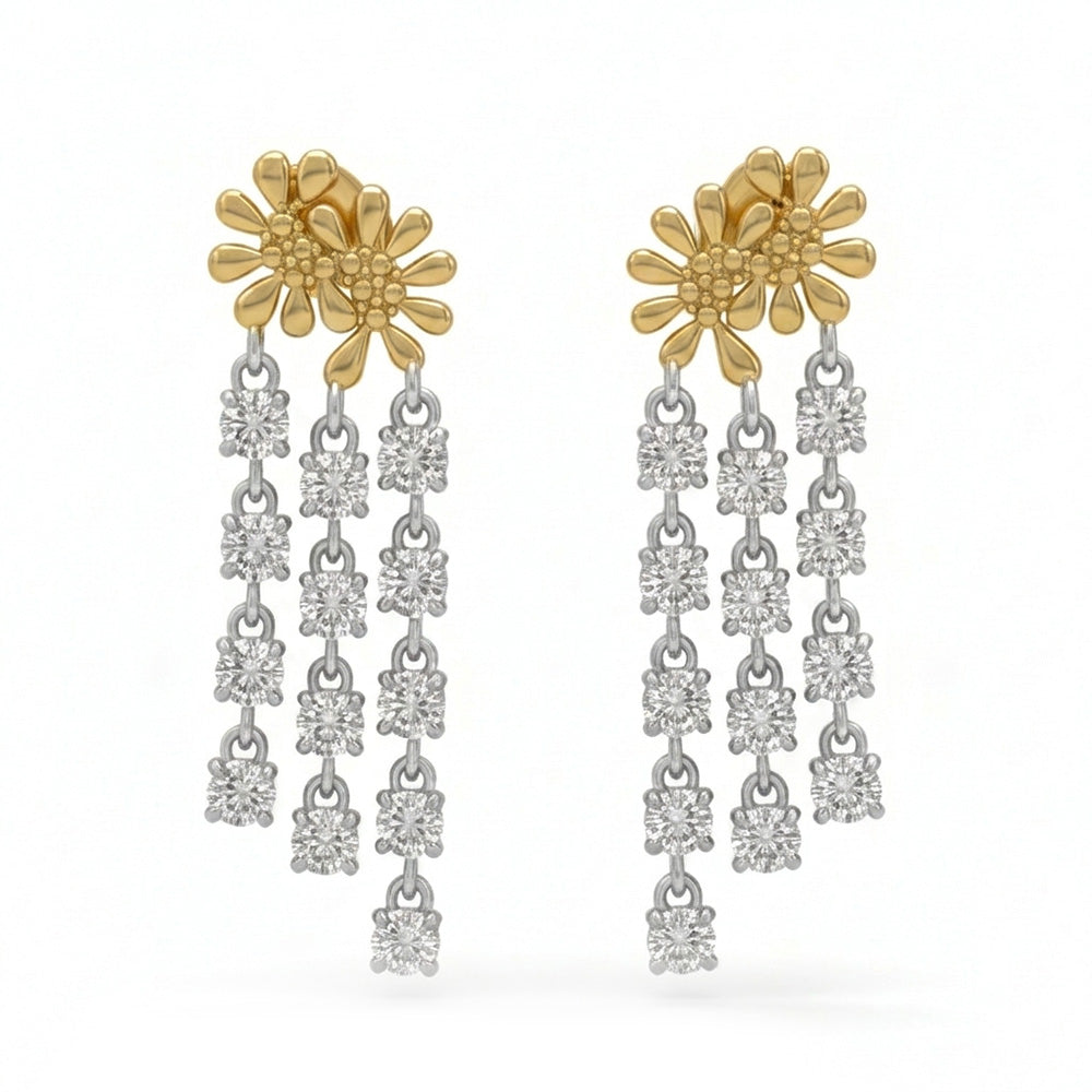 .50ct 14K Two Tone  Diamond Earrings