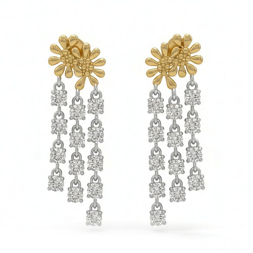.50ct 14K Two Tone  Diamond Earrings