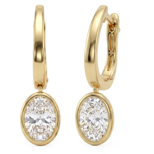2.06ct 14K Yellow Gold  Diamond Earrings