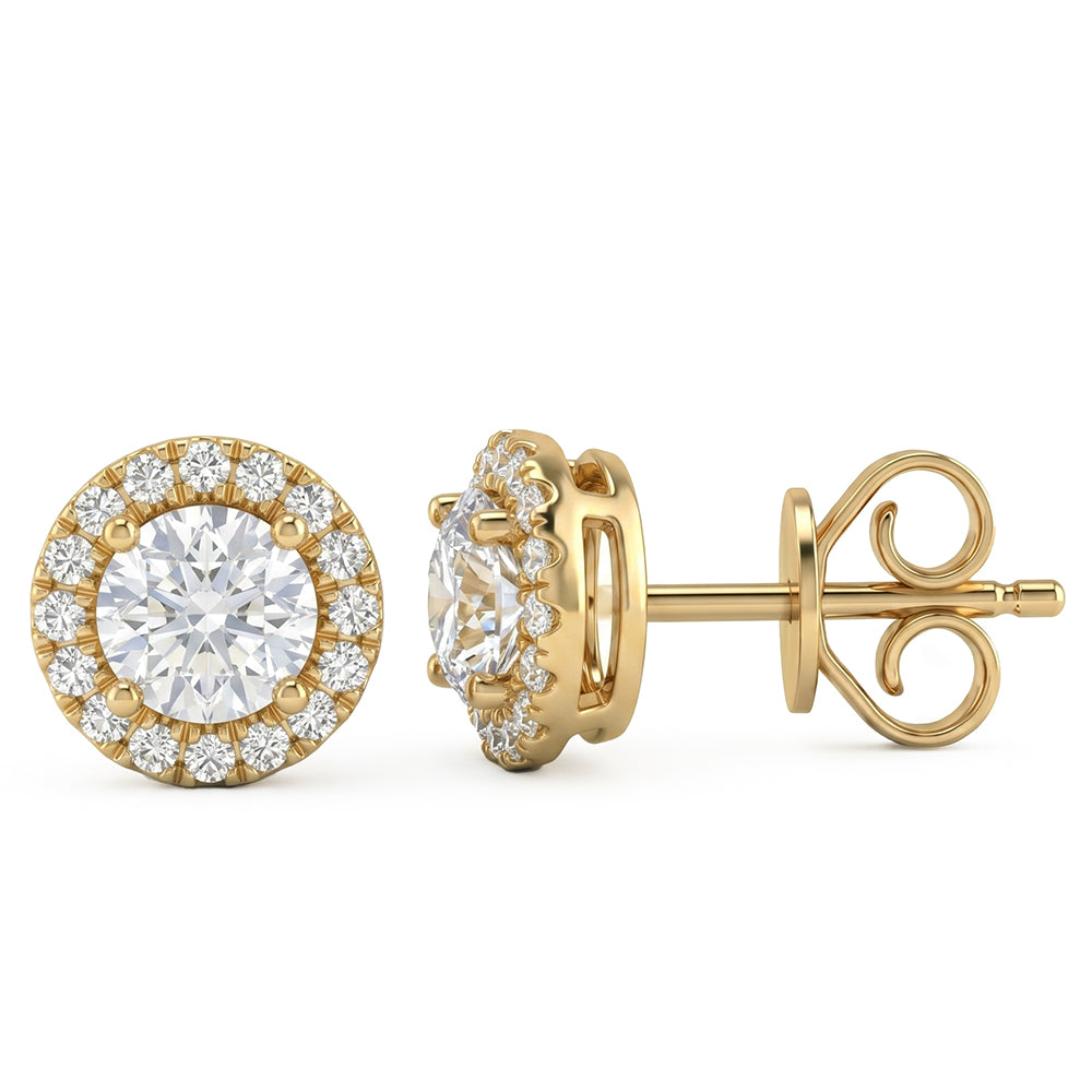 1.55ct 14K Yellow Gold  Diamond Earrings