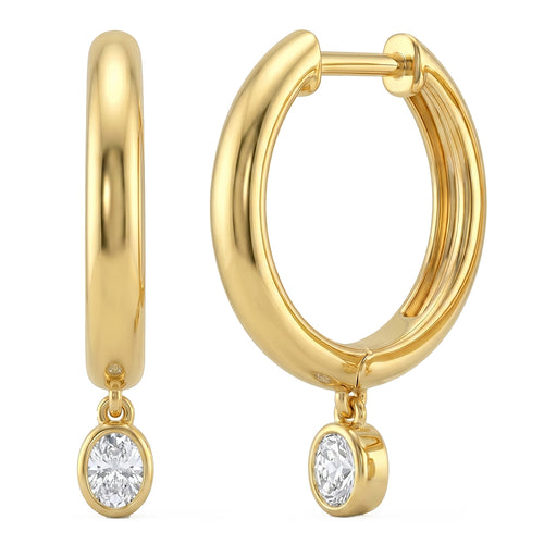 .18ct 14K Yellow Gold  Diamond Earrings
